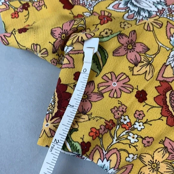 NWT Sanctuary Yellow Floral Flutter Sleeve Romper - Picture 5 of 13
